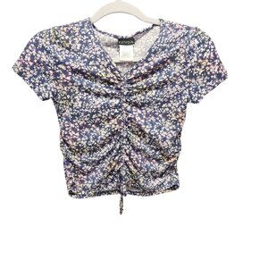 Kidtopia Multicolor Floral Short Sleeve Top Shirt Girls Size 14